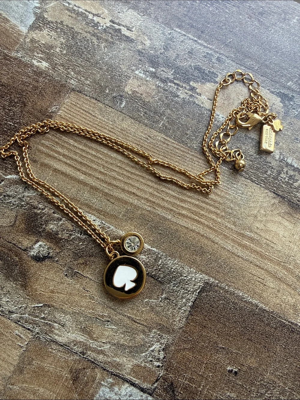Kate Spade Gold Necklace spade dot Crystal Accent